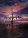Peter Barrett - Furling Sail at Sunset