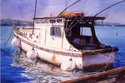 Painting--Watercolor-SeascapeMolokai Mooring