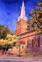 Painting--Watercolor-CityscapeSt Anne's, Church Circle