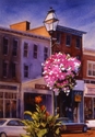 Painting--Watercolor-CityscapeStreet Garden