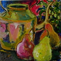 Painting-copper pot and pears
