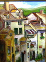 Painting--Acrylic-CityscapeHill Town, Italy