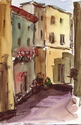 Painting-pietralunga, old town