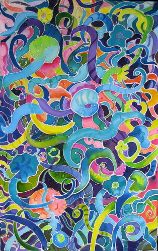 Fiber Art-Dale's Whirl Blue