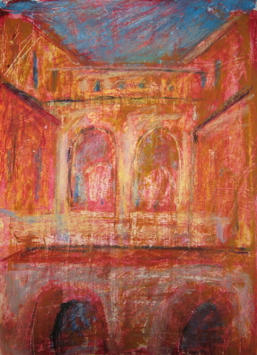 Mixed Media-Representational-Cortona Piazza