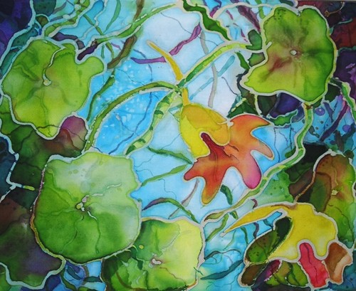 Fiber Art-nasturtium 3