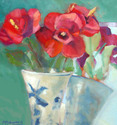 Poppies In Blue Vase