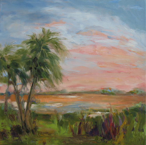 Painting-Impressionism-Palms at Sunset