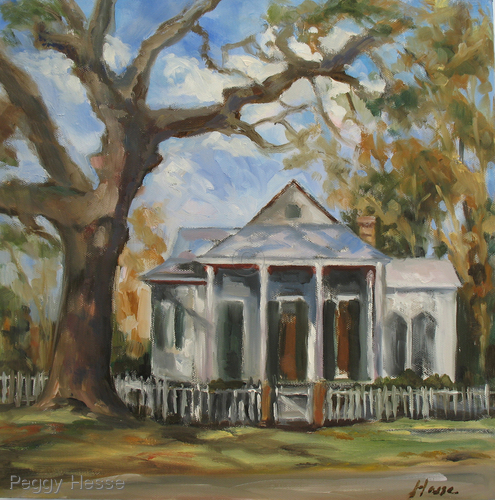 Painting-Cityscape-Under the Oak, Carroll STreet