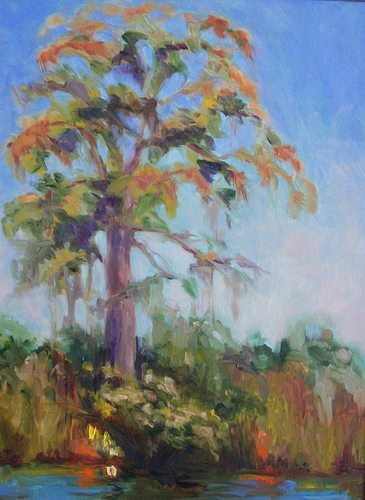 Painting-Landscape-Cypress Turning