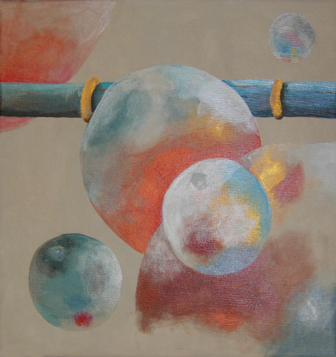 Painting-Abstract-Bamboo and Bubbles
