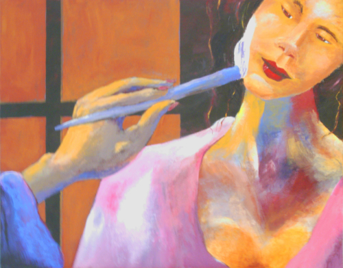 Painting-Figurative-Geisha Prepares