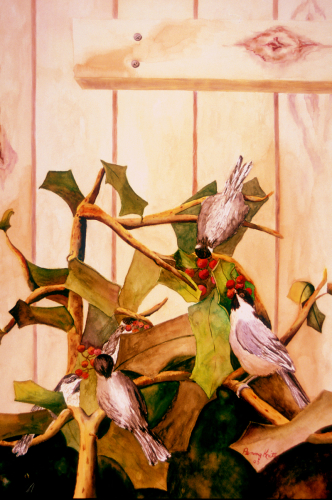Painting-Nuthatches at Lunch