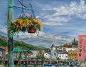 Painting--Acrylic-LandscapeStreet Flowers