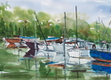 Painting--Watercolor-SeascapeMisty Marina