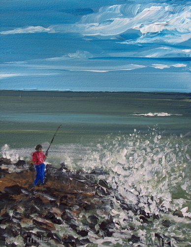 Painting-Seascape-Surf Fishing