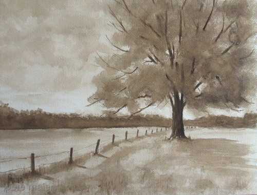 Painting-Landscape-124 South Sepia