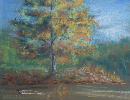 Painting-Impressionism-Across The River