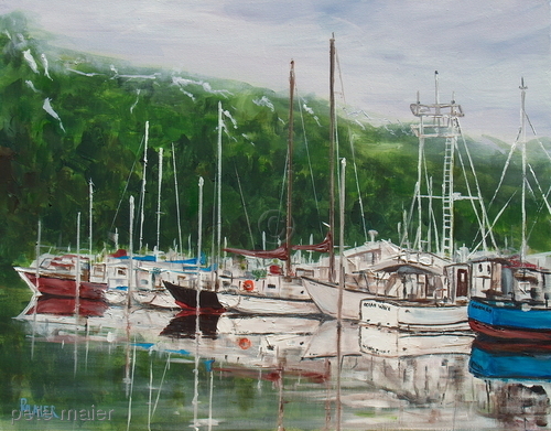 Painting-Seascape-Misty Marina II