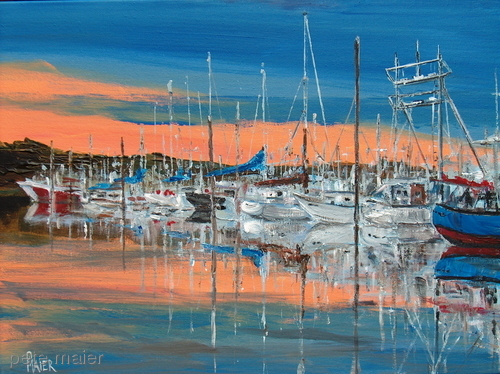 Painting-Seascape-Sunset Marina