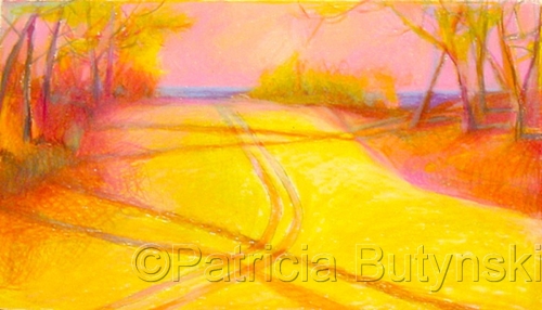 Painting-Speeding toward Sunset