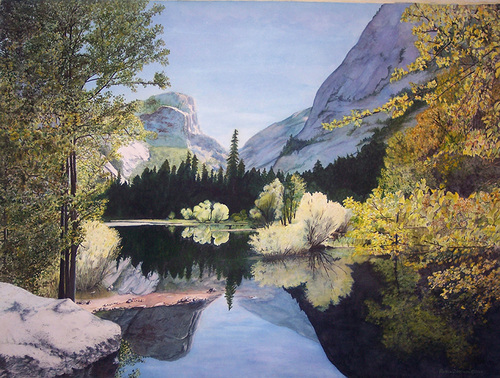 Painting-Landscape-Mirror Lake   [Yosemite]