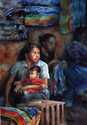 watercolor figures,watercolor painting of Mexico,Mexican women,painting of Mexican woman,painting of Mexican girl,watercolor of Mexican women, watercolor painting of Mexican woman - Portrait Painting