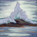 Hannah Phelps - Seascape Painting Hannah Phelps, oil painting, landscape, Maine, impressionism, purple, water, coast, outdoor painting, oil on canvas, contemporary, representational, seascape, waves, surf
- Seascape Painting