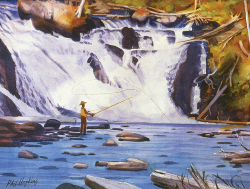 Painting-Landscape-Fly Fisherman