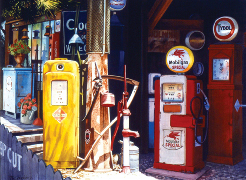 Painting-Figurative-Gas Pumps
