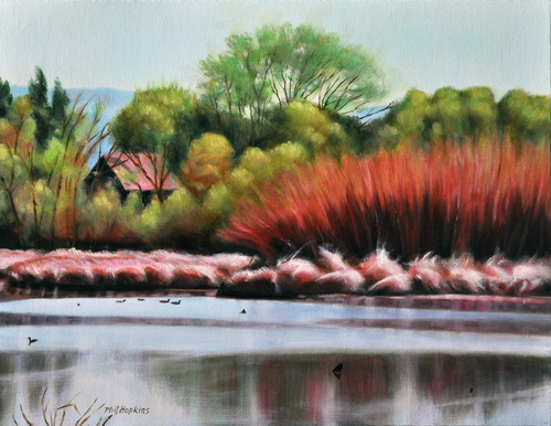 Painting-Landscape-Boulder Duck Pond