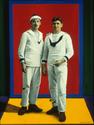 Mixed Media-Two Sailors at Right Angles