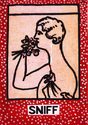 Drawing--Ink-FigurativeFlapper Sniffing Bouquet