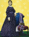 Mixed Media--On Canvas-RepresentationalWoman in Polka Dot Dress