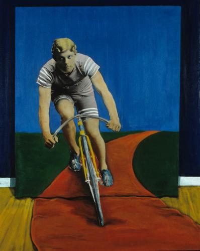 Mixed Media-Cyclist in Hopft's Photo Studio