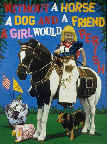 Mixed Media-A Girl, A Horse, A Dog  PRINTS AVAILABLE