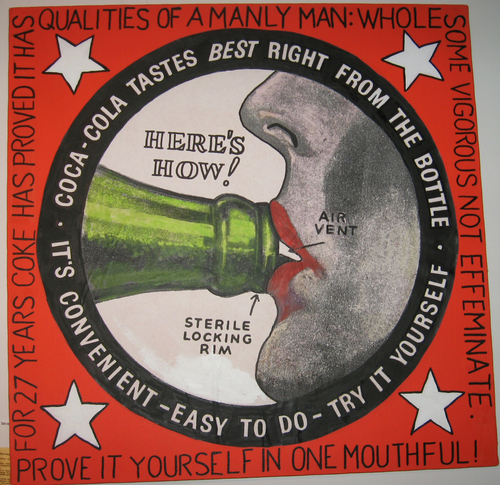 Painting-Text based-Coca Cola: The Manly Drink