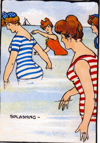 Drawing-Figurative-Splashing in Tobey Pond (Swimmers)