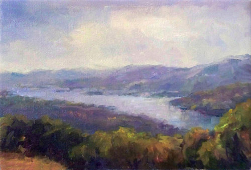 Painting-Landscape-View of Lake George in Early Fall