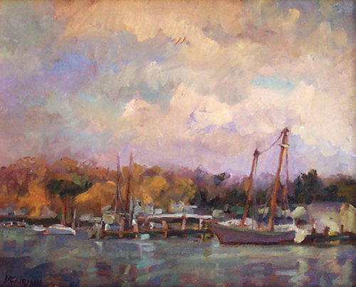 Painting-Fall in Mystic, CT