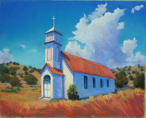 Painting-Landscape-Navajo Lake Church