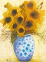 SUNFLOWERS IN BLIE VASE (thumbnail)