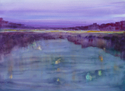 Painting--Watercolor-Color FieldNighttime Reflections