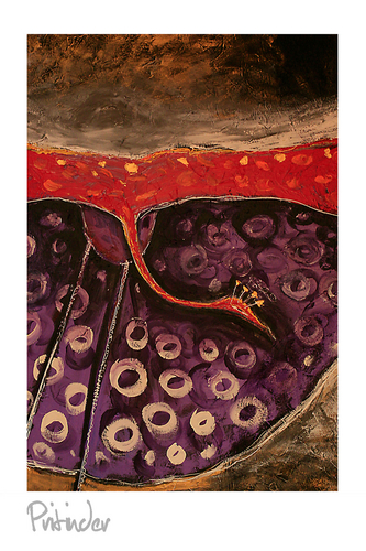 Painting-Acrylic-peacock landing