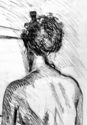 Nude Back with Hair Comb