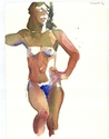 Standing Female Nude, Bikini Tan