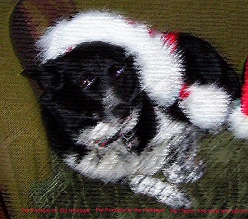 Drawing-Pastels-Santa Puppy