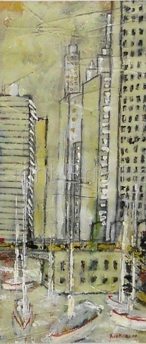 Painting-Cityscape-Chicago River