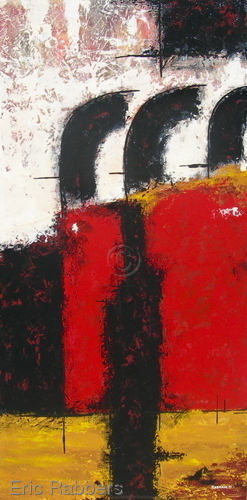 Painting-Abstract-Red Partition 2 of 3