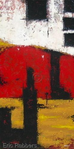 Painting-Abstract-Red Partition 3 of 3